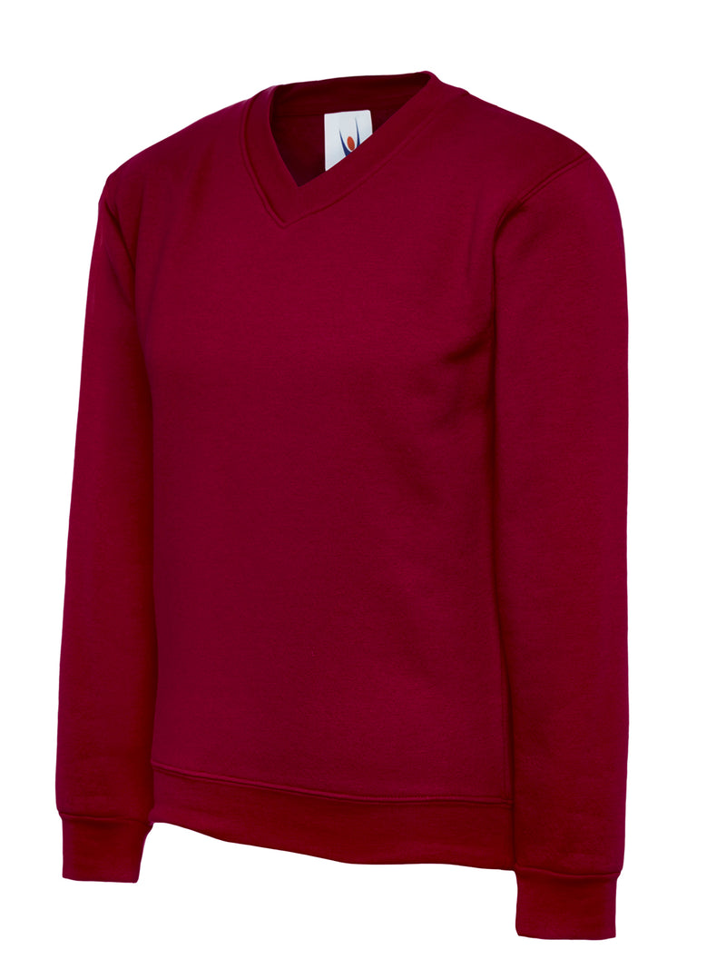 Uneek Childrens V Neck Sweatshirt UC206 - Maroon
