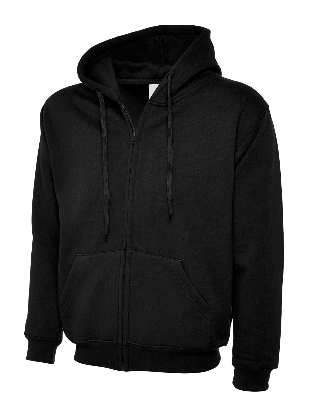 Uneek Adults Unisex Classic Full Zip Hooded Sweatshirt UC504 - Black