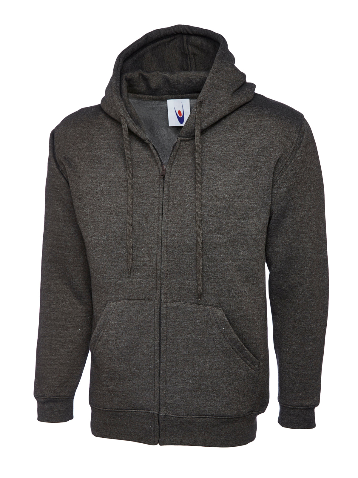 Uneek Adults Unisex Classic Full Zip Hooded Sweatshirt UC504 - Charcoal