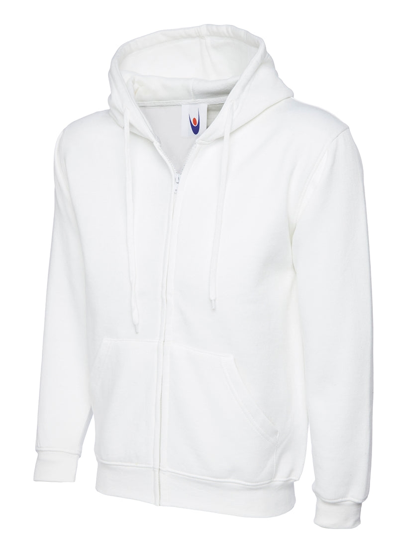 Uneek Adults Unisex Classic Full Zip Hooded Sweatshirt UC504 - White