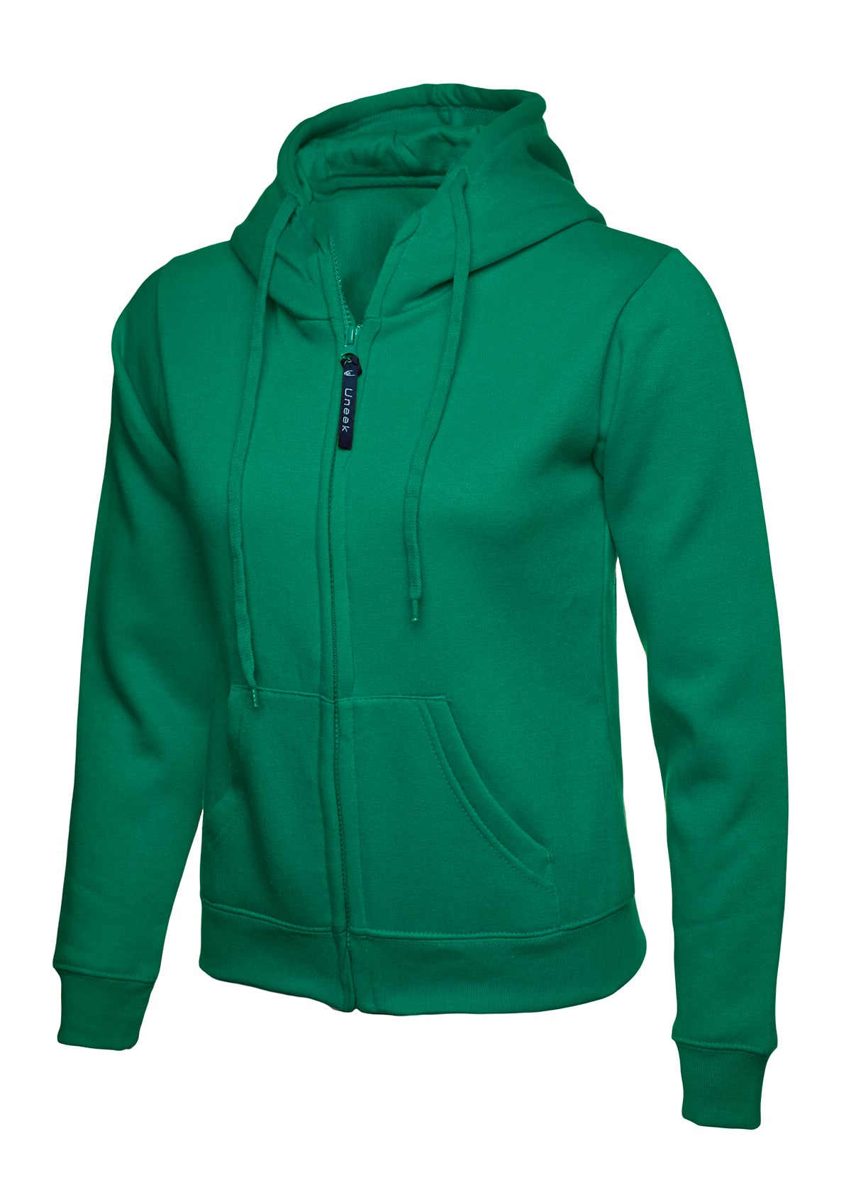 Uneek Ladies Classic Full Zip Hooded Sweatshirt UC505 - Kelly Green
