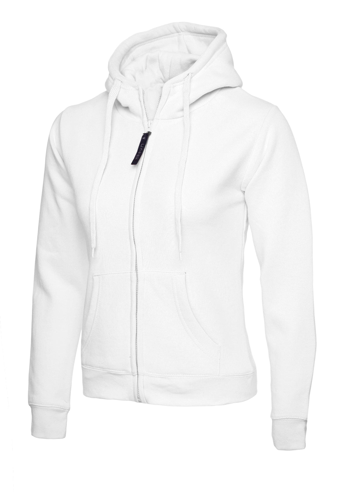 Uneek Ladies Classic Full Zip Hooded Sweatshirt UC505 - White