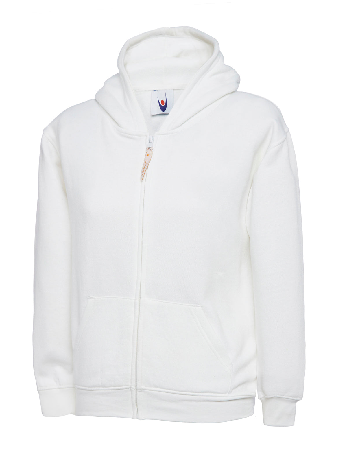 Uneek Childrens Classic Full Zip Hooded Sweatshirt UC506 - White