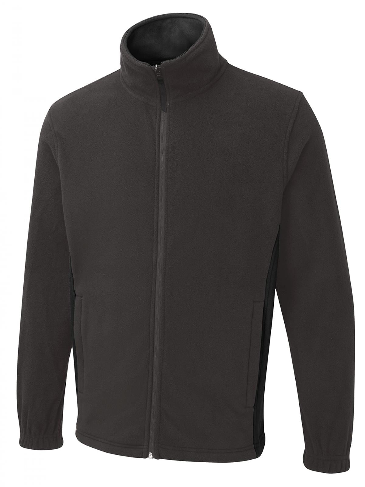 Uneek Two Tone Full Zip Fleece Jacket UC617 - Charcoal/Black