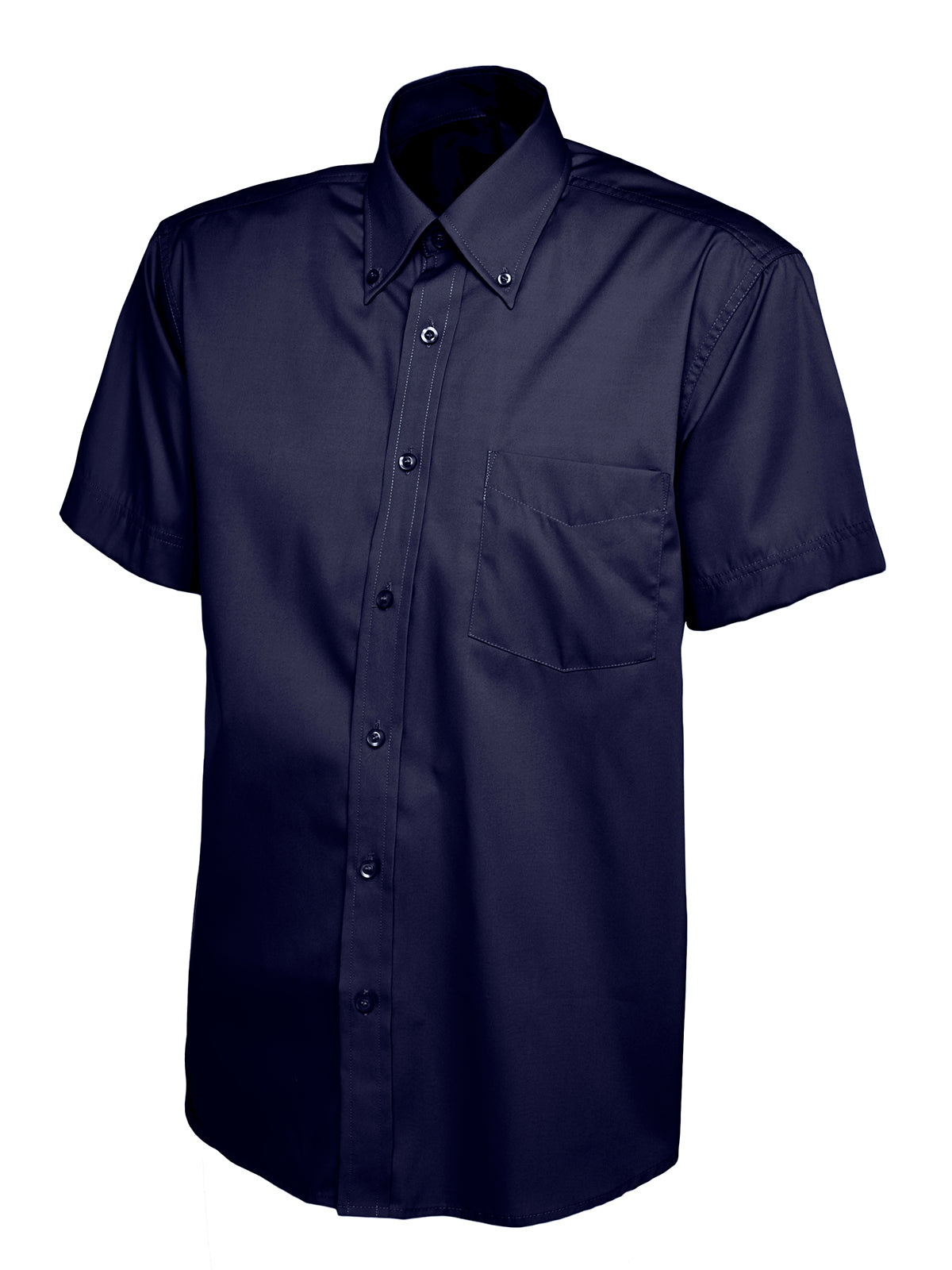 Uneek Mens Pinpoint Oxford Half Sleeve Shirt UC702 - Navy