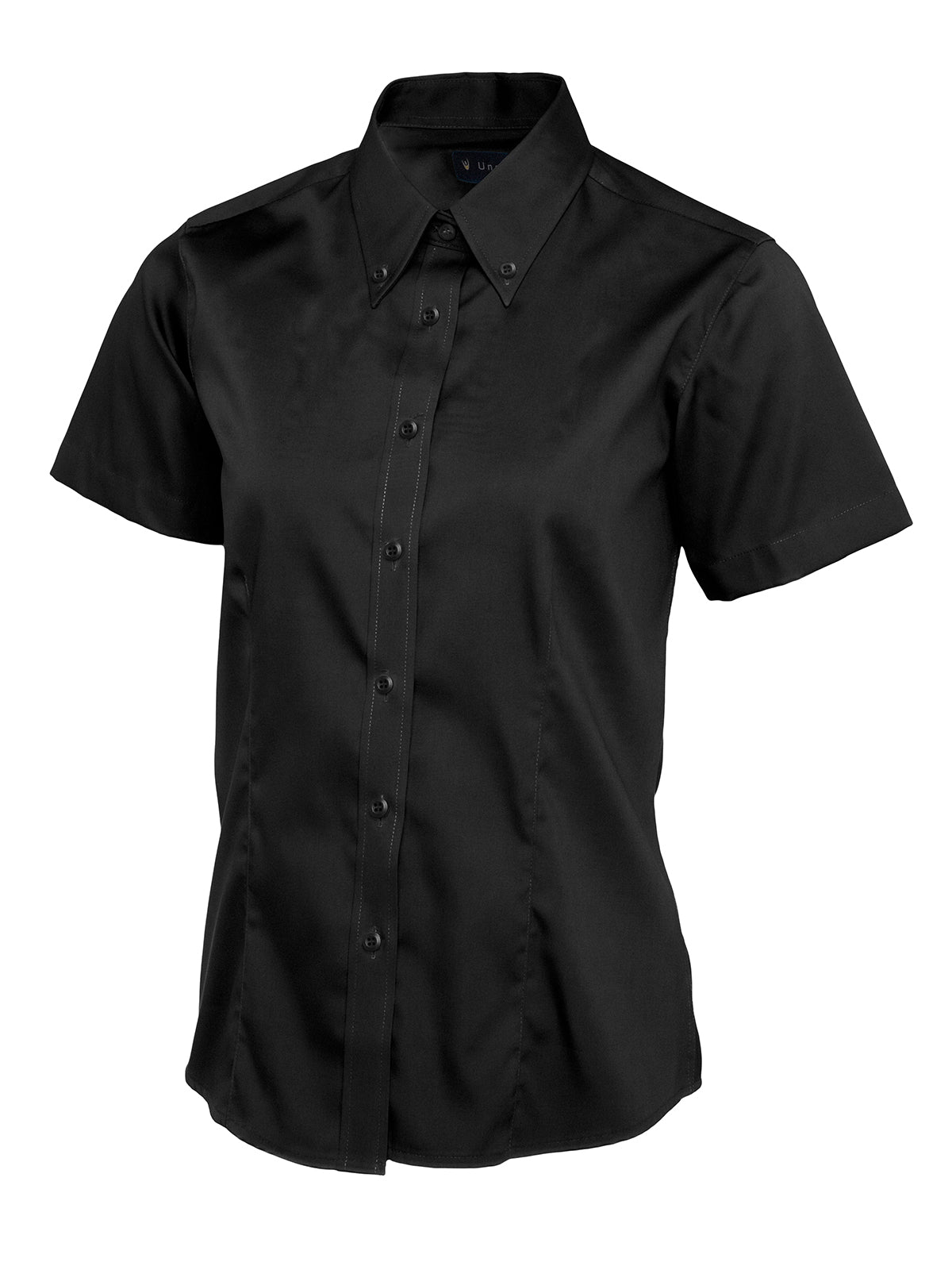 Uneek Ladies Pinpoint Oxford Half Sleeve Shirt UC704 - Black
