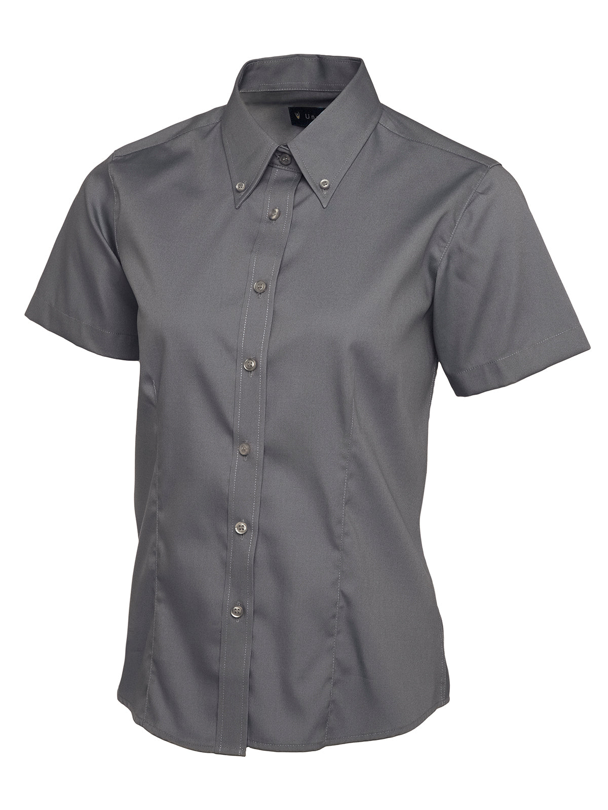 Uneek Ladies Pinpoint Oxford Half Sleeve Shirt UC704 - Charcoal