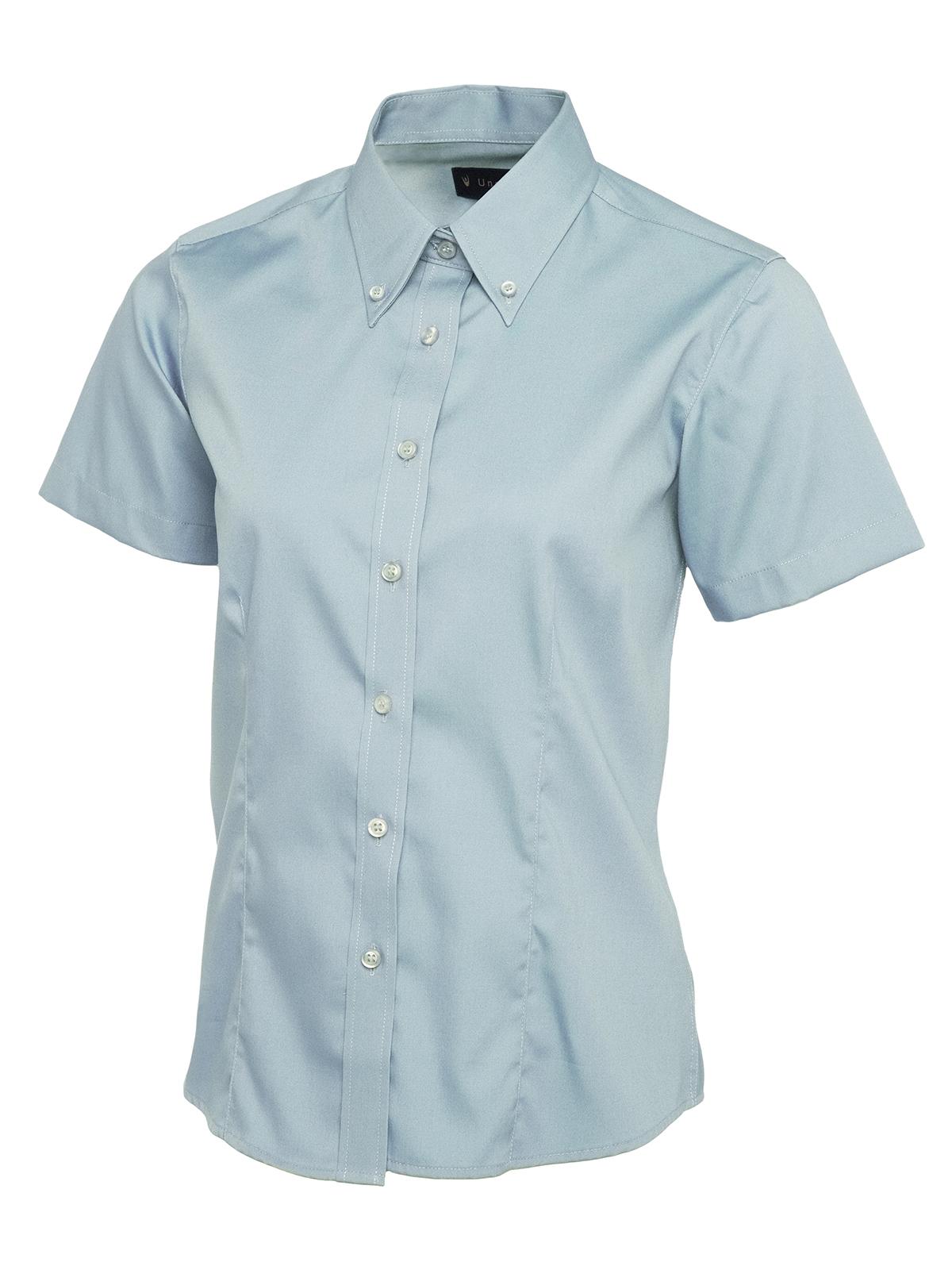 Uneek Ladies Pinpoint Oxford Half Sleeve Shirt UC704 - Light Blue