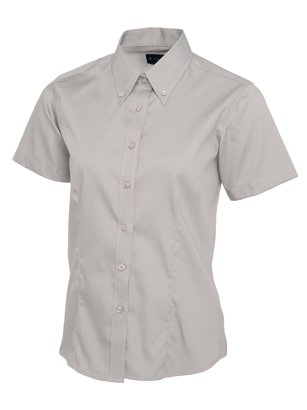 Uneek Ladies Pinpoint Oxford Half Sleeve Shirt UC704 - Silver Grey