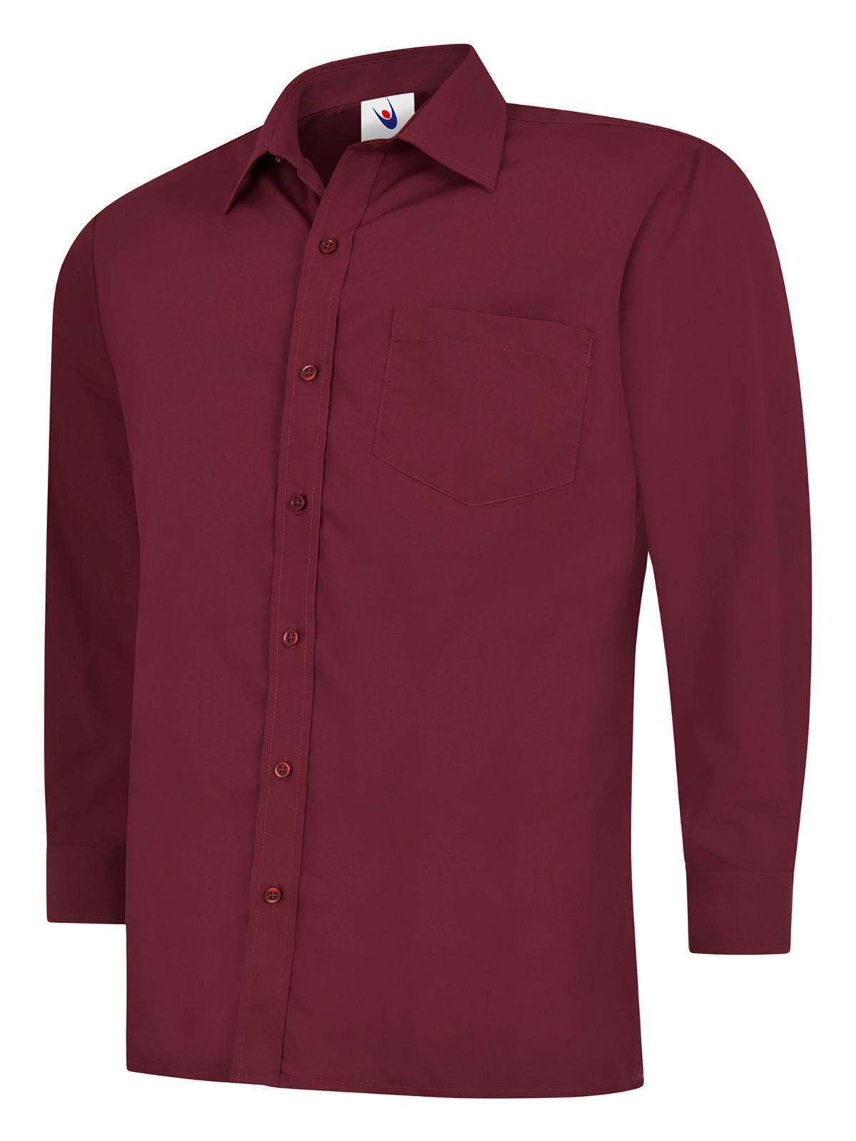 Uneek Mens Poplin Full Sleeve Shirt UC709 - Burgundy