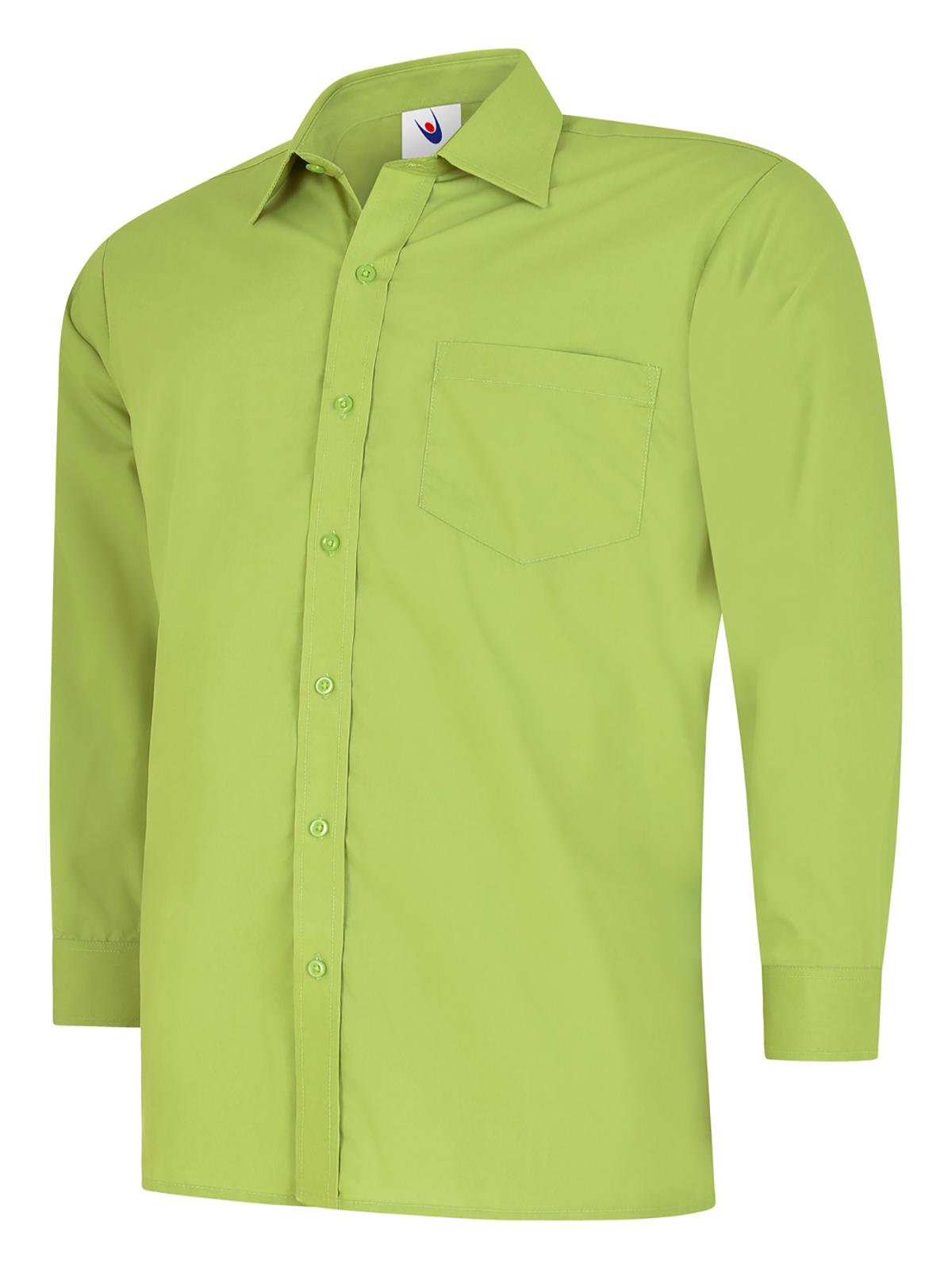 Uneek Mens Poplin Full Sleeve Shirt UC709 - Lime