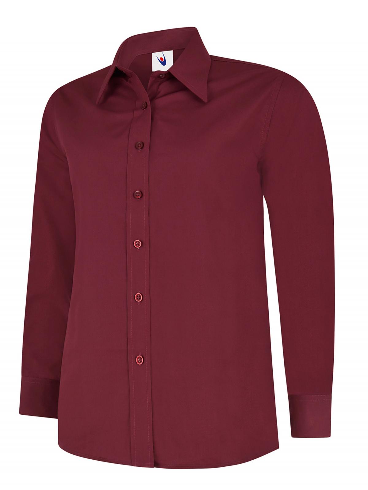 Uneek Ladies Poplin Full Sleeve Shirt UC711 - Burgundy