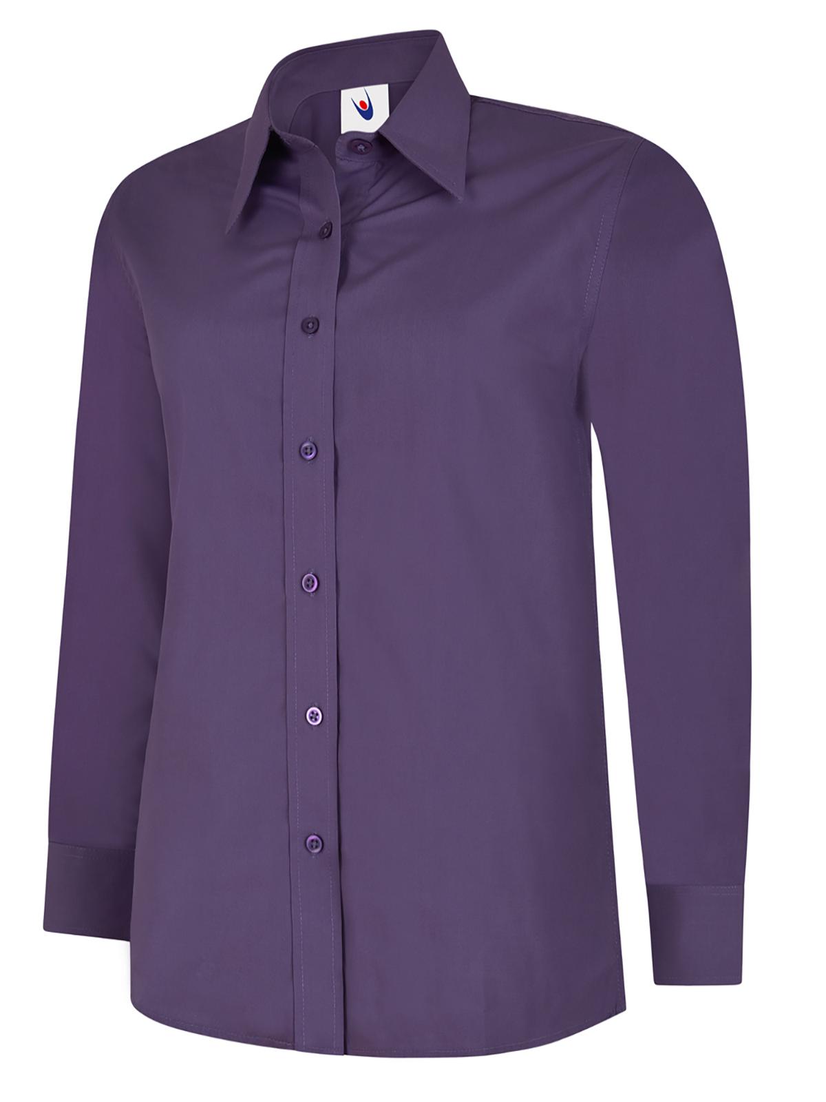 Uneek Ladies Poplin Full Sleeve Shirt UC711 - Purple