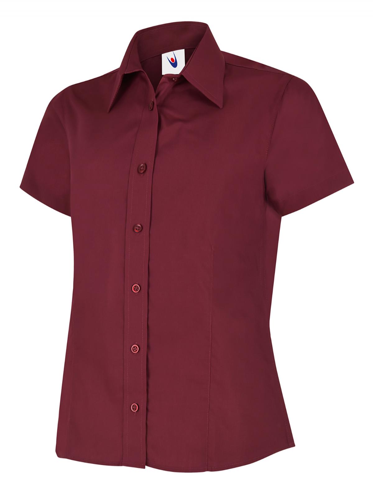Uneek Ladies Poplin Half Sleeve Shirt UC712 - Burgundy