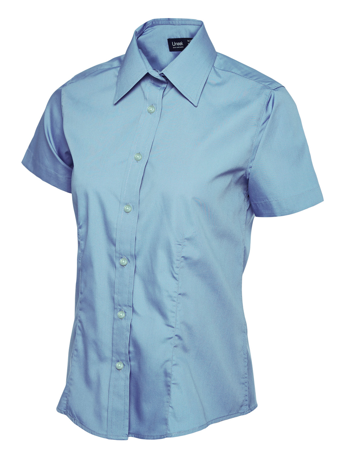 Uneek Ladies Poplin Half Sleeve Shirt UC712 - Light Blue