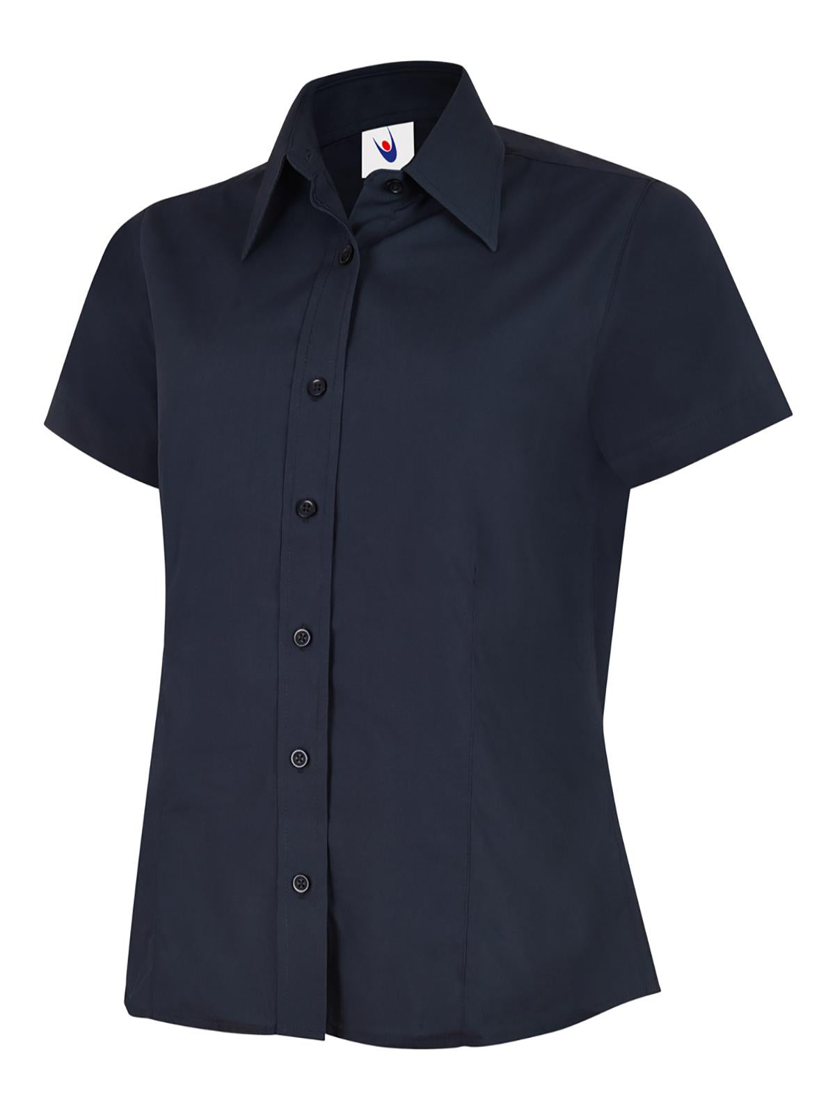 Uneek Ladies Poplin Half Sleeve Shirt UC712 - Navy