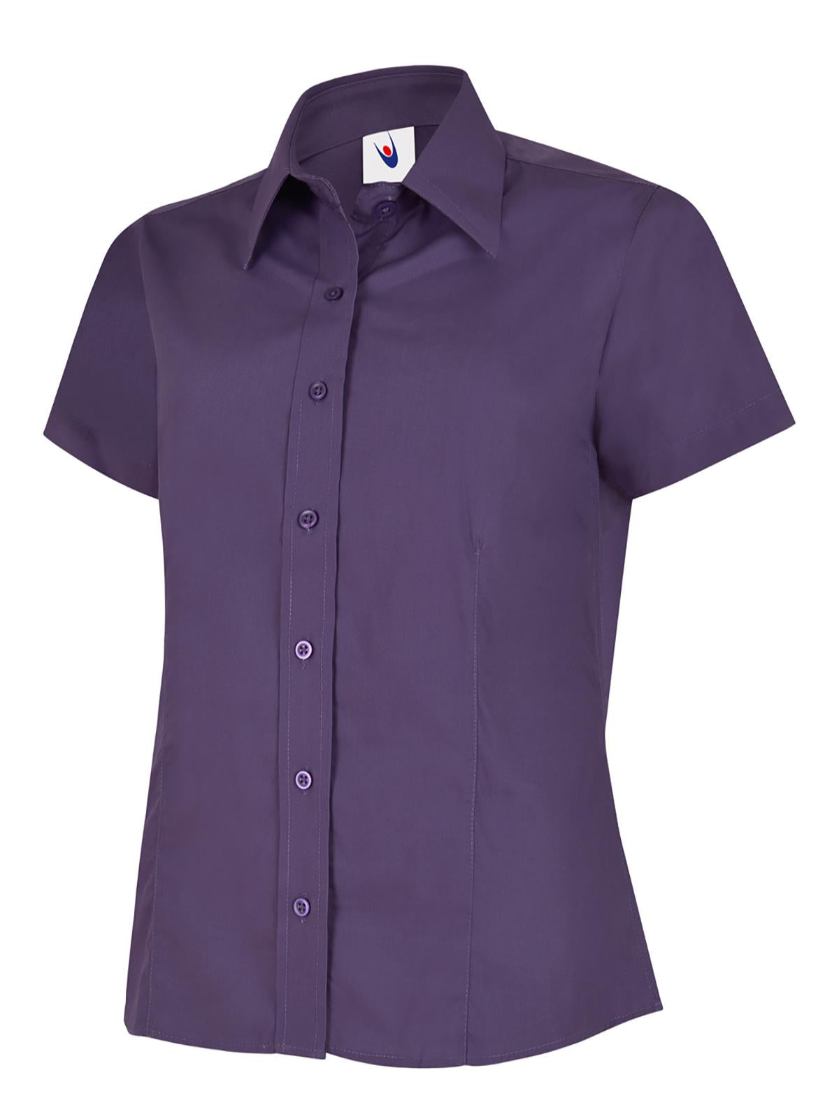 Uneek Ladies Poplin Half Sleeve Shirt UC712 - Purple