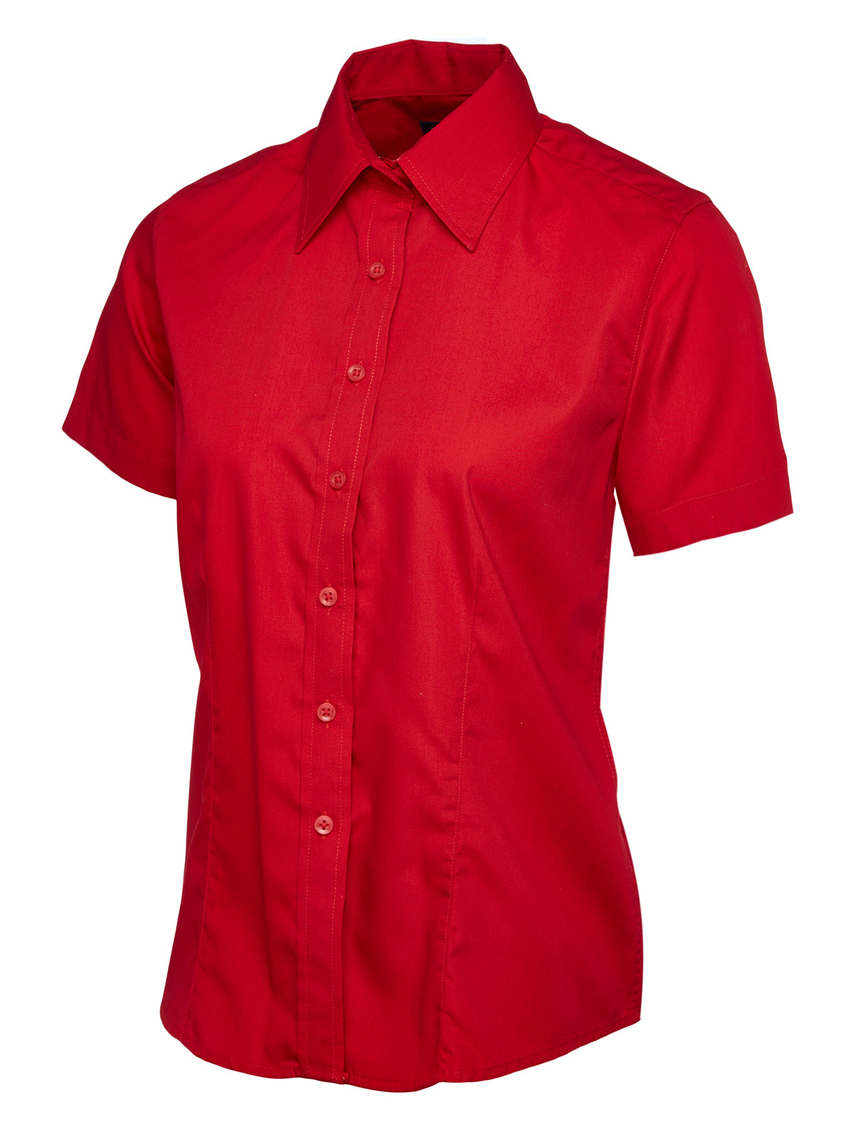 Uneek Ladies Poplin Half Sleeve Shirt UC712 - Red