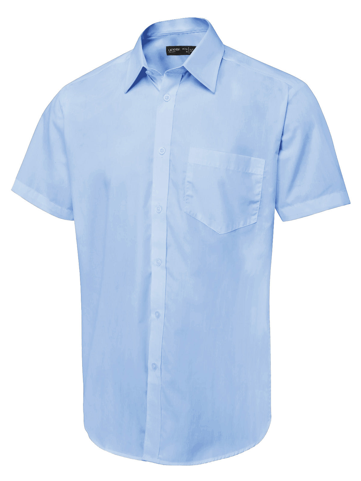 Uneek Men's Short Sleeve Poplin Shirt UC714 - Light Blue