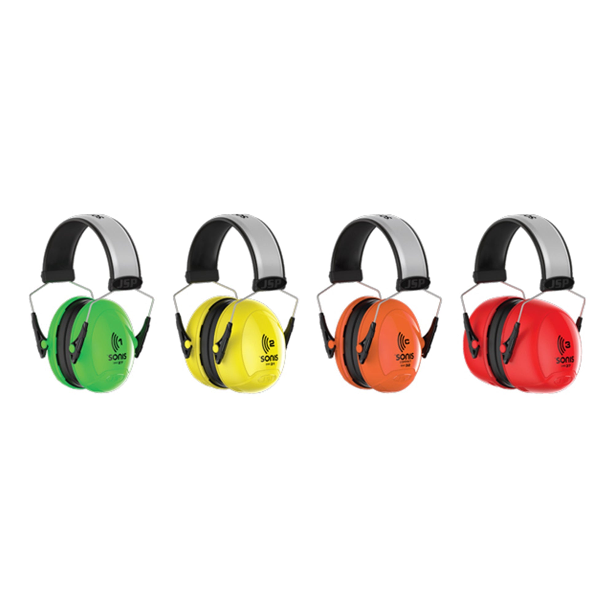 JSP Sonis®1 Adjustable Extra Visibility Ear Defenders 27dB SNR