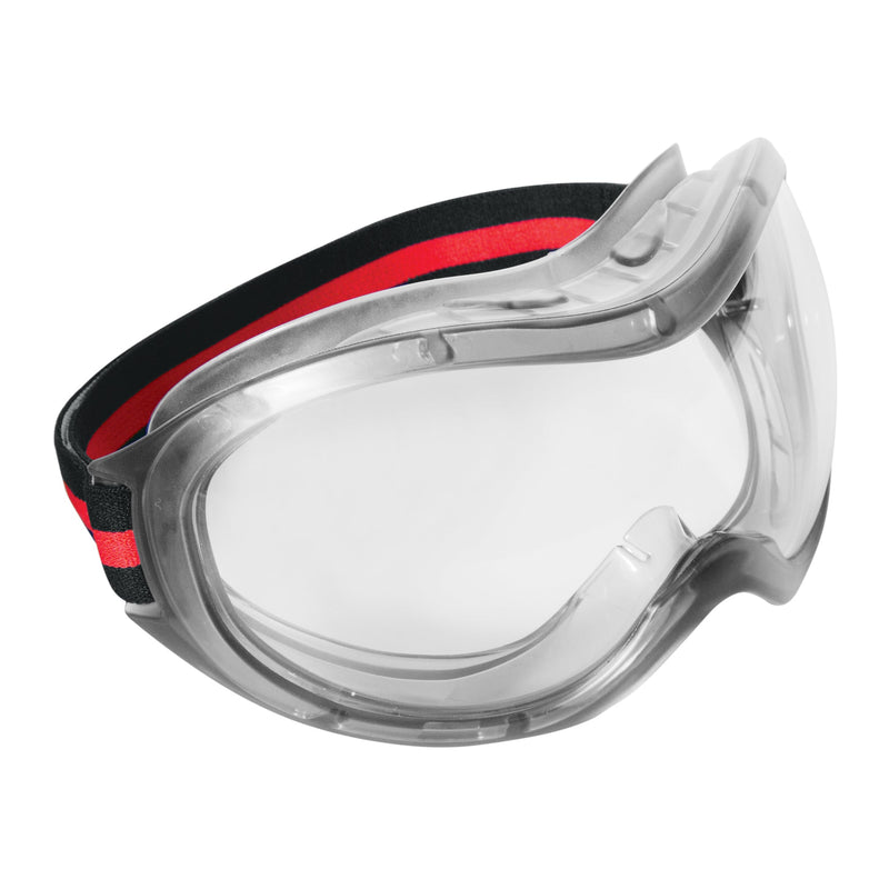 JSP Caspian Safety Goggles - Clear Anti-scratch/Anti-mist Lens - Black / Red Strap