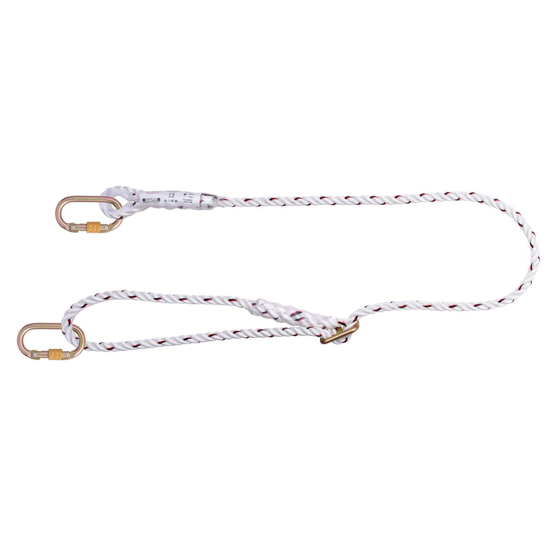 JSP Spartan™ 2m Adjustable Work Positioning Restraint Lanyard - White