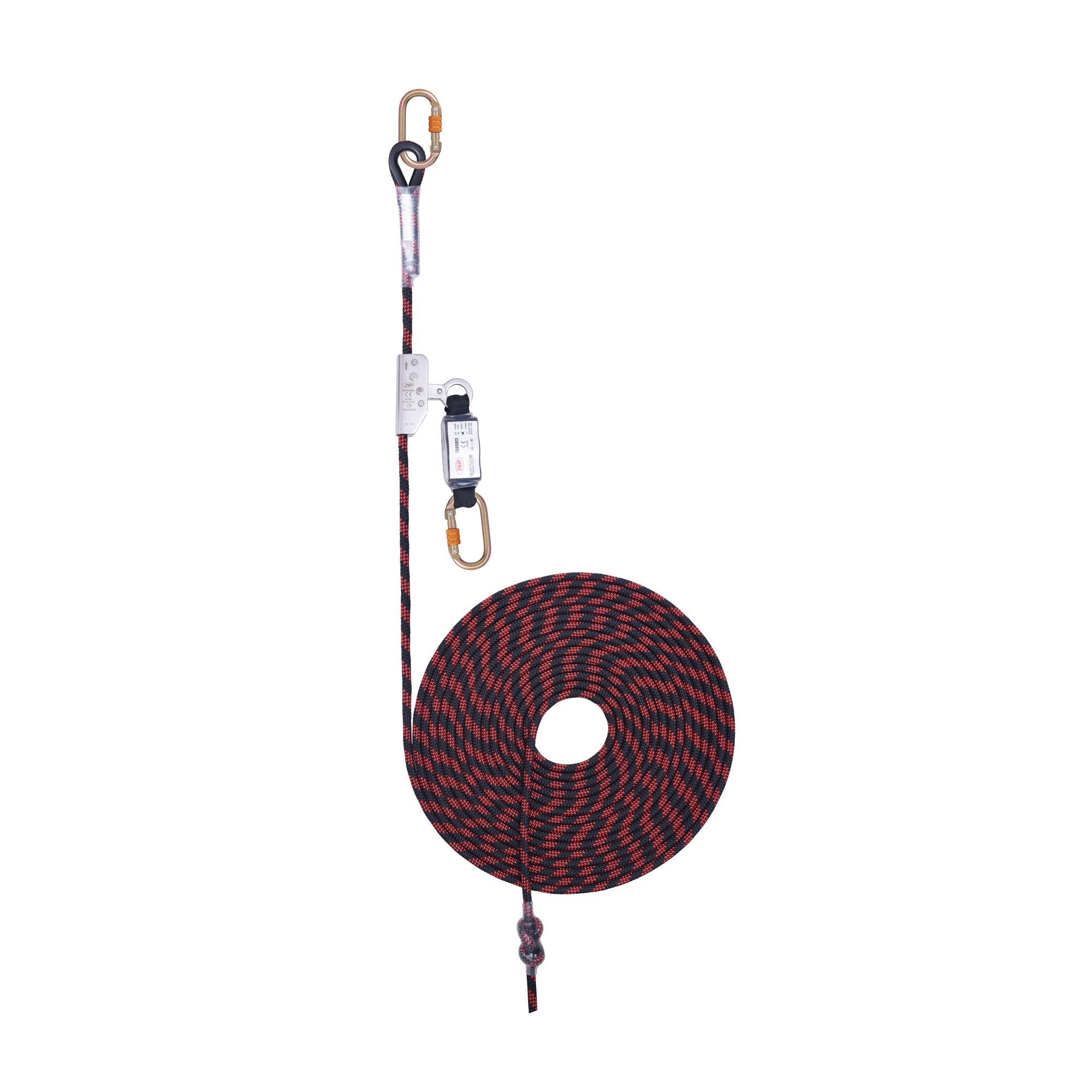 JSP Guided Type Fall Arrester with Energy Absorber & Karabiner c/w 20m Anchorage Line