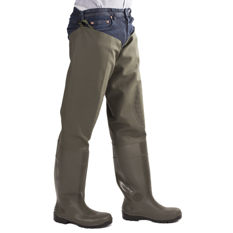 Alternative front view of the Amblers Forth thigh safety wader.