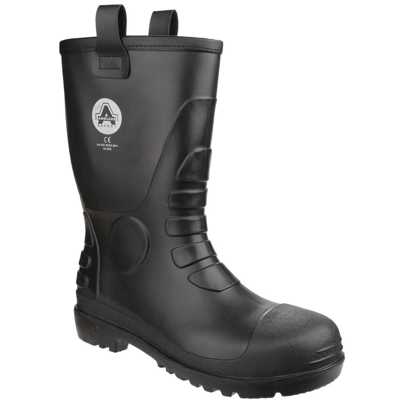 Amblers FS90 waterproof PVC pull-on safety rigger boot in tan.