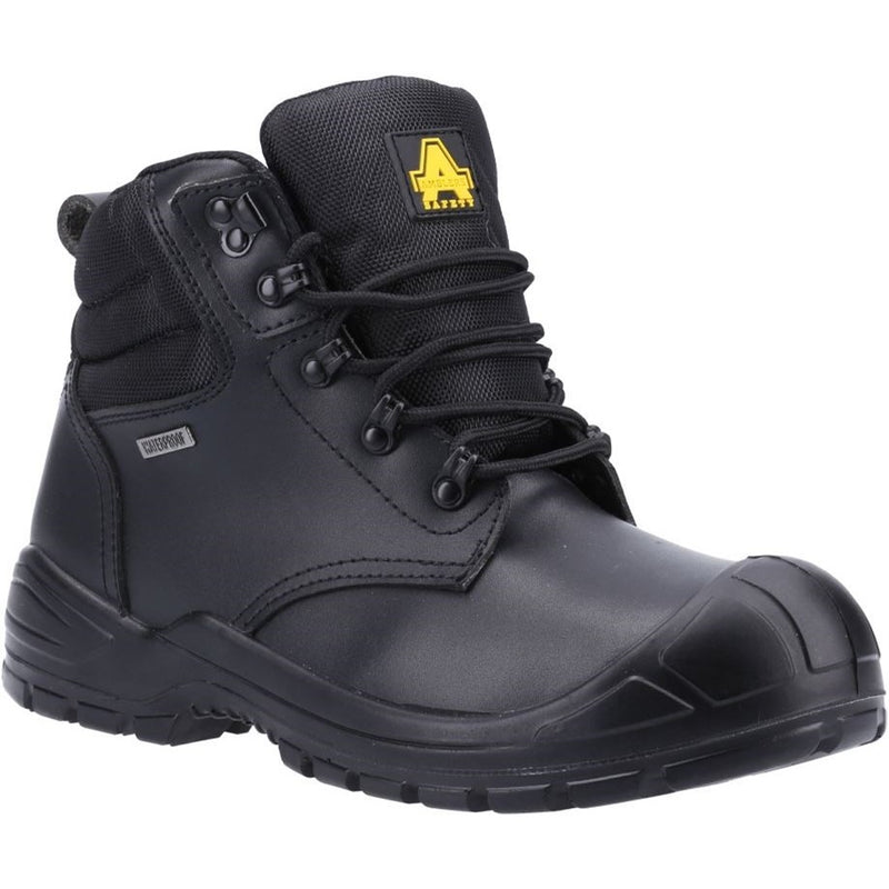 Amblers 241 safety boot in black with a side zip for easy access.