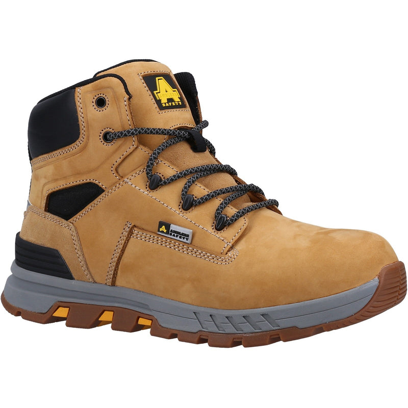 Amblers 261 safety boots in a classic honey color.