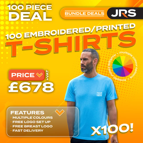 100 Personalised Embroidered Work T-Shirts