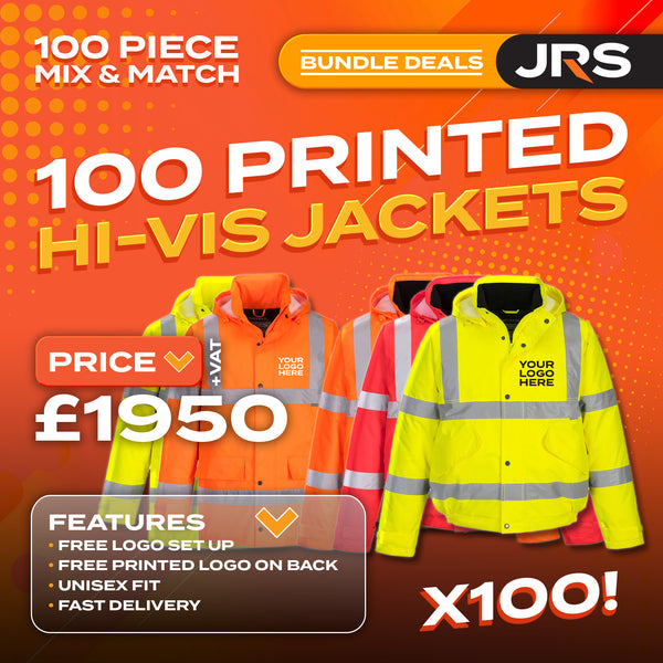 100x Printed Hi-Vis Bomber/Traffic Jacket Bundle