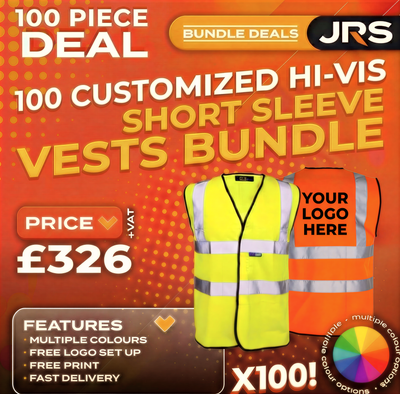 100x Short Sleeve Printed Hi-Vis Vest Bundle