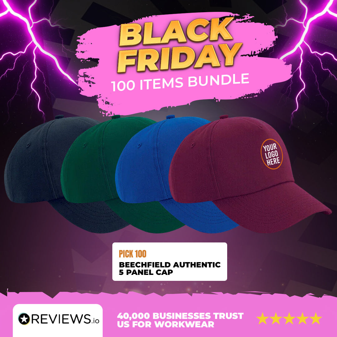 100x Embroidered/Printed Caps Bundle Deal with Free Company/Club Logo