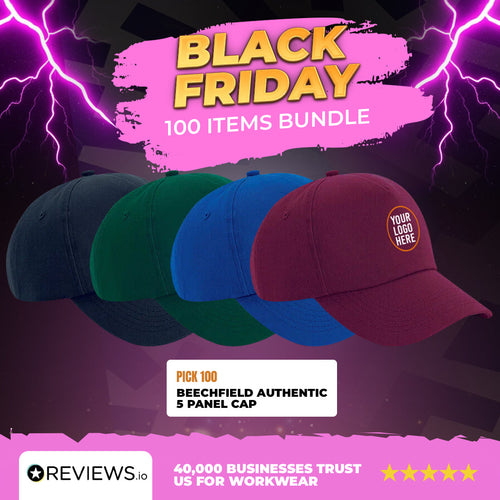 100x Embroidered/Printed Caps Bundle Deal with Free Company/Club Logo