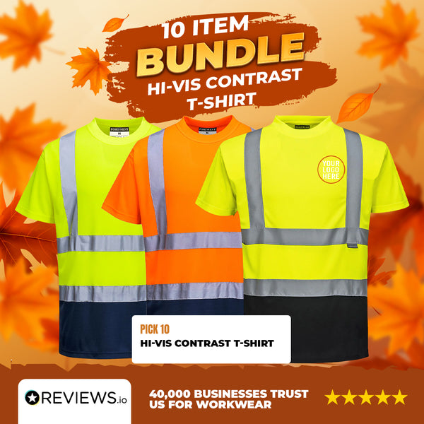 10x Embroidered Workwear Portwest Hi-Vis T-Shirts Bundle