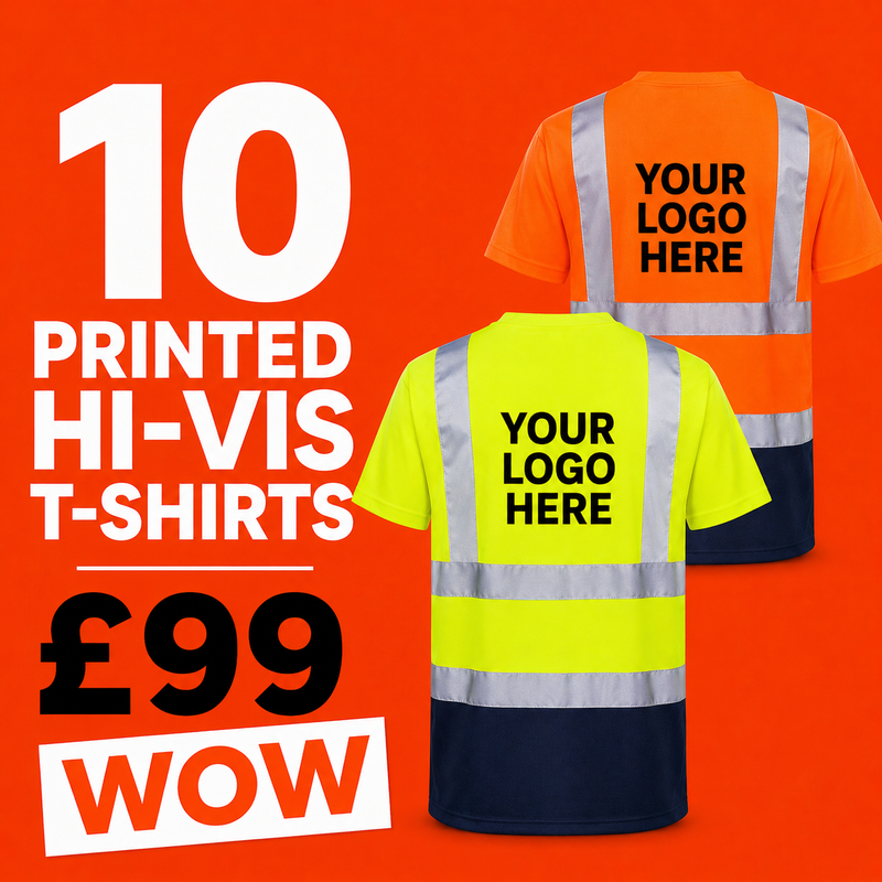 10x Embroidered Workwear Portwest Hi-Vis T-Shirts Bundle