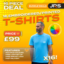 16 Personalised Embroidered Work T-Shirts with Free Logo