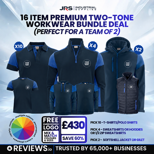 16 Item Premium Two-Tone Embroidered Workwear Bundle Deal