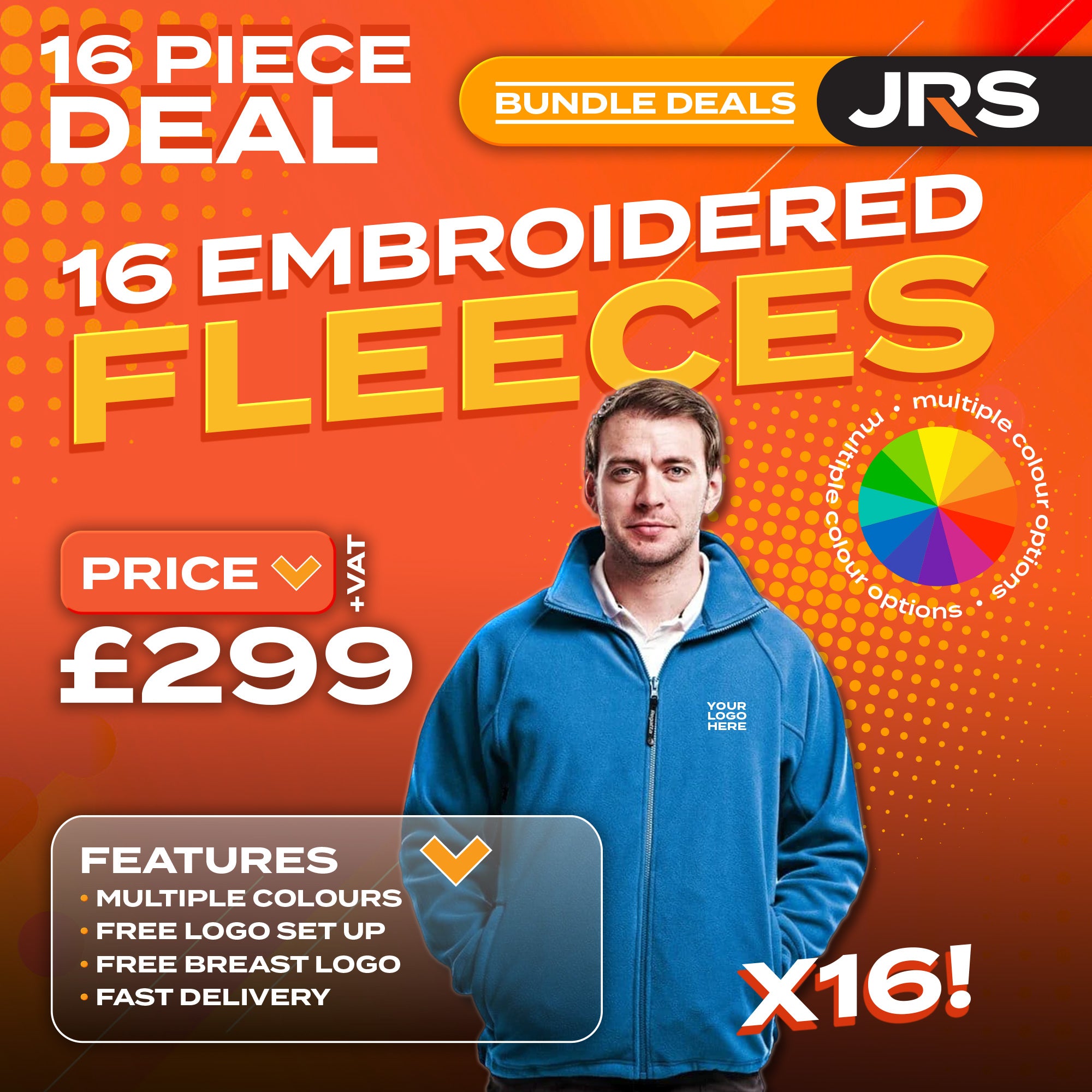 16x Embroidered Regatta Fleece Jackets Bundle Deal - Free Company Logo
