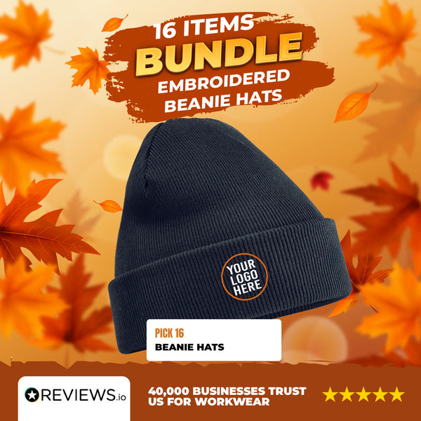 16x Embroidered Beanie Hats Bundle Deal