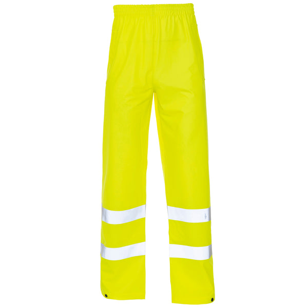 Alternate view of hi-vis yellow Supertouch Storm-Flex PU trousers.