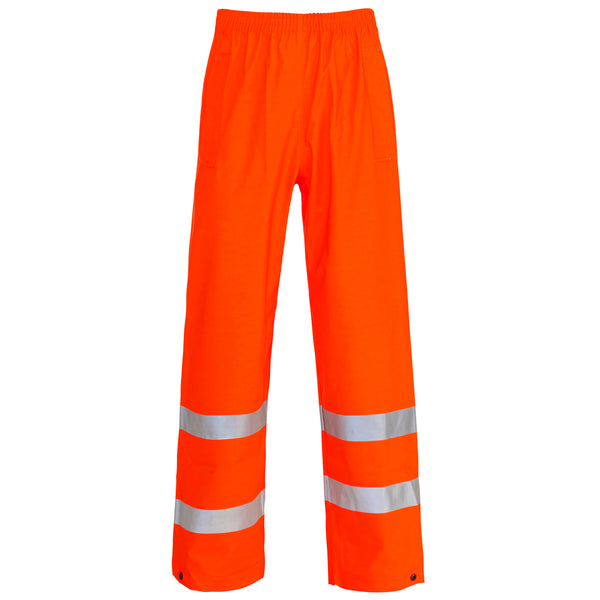 Alternate view of hi-vis orange Supertouch Storm-Flex PU trousers.