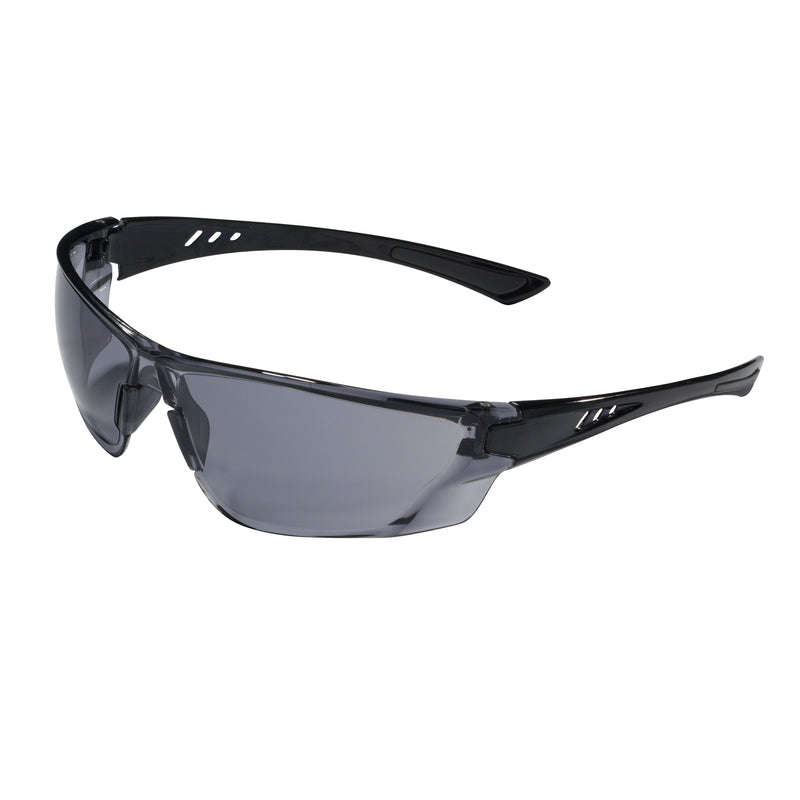 JSP Continental Lightweight Safety Specs - Smoke Anti-scratch/Anti-mist Lenses - Black Frames