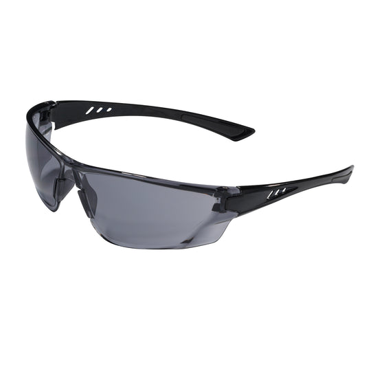 JSP Continental Lightweight Safety Specs - Smoke Anti-scratch/Anti-mist Lenses - Black Frames