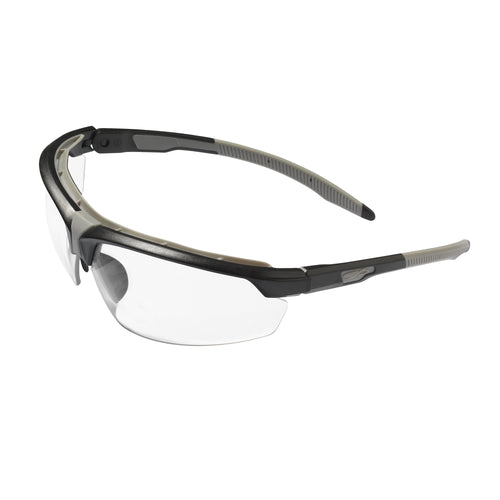 JSP Lyss Premium Safety Specs - Clear K&N Anti-scratch/Anti-mist Lenses - Grey Frames