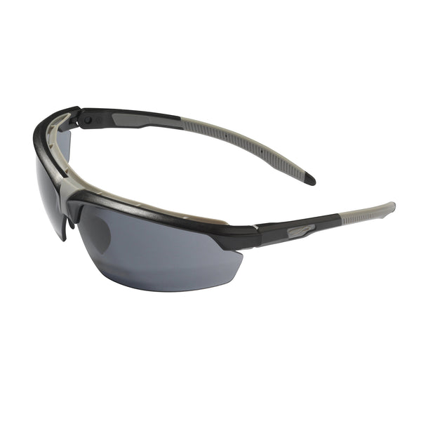 JSP Lyss Premium Safety Specs - Smoke K&N Anti-scratch/Anti-mist Lenses - Grey Frames