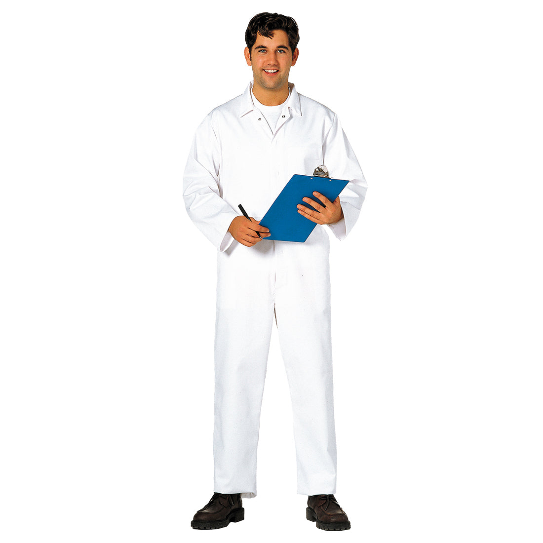 Portwest long‑sleeve shirt in white with reflective tape across chest