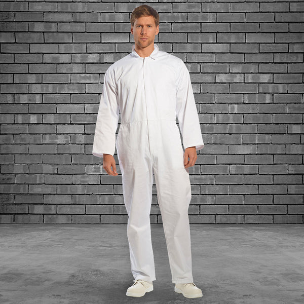 Portwest long‑sleeve shirt in white formal front view